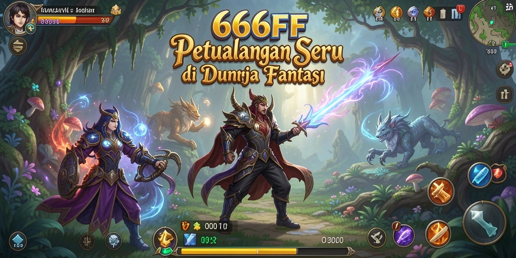 Menampilkan momen epik dalam gameplay 666FF saat menjelajahi dunia petualangan.