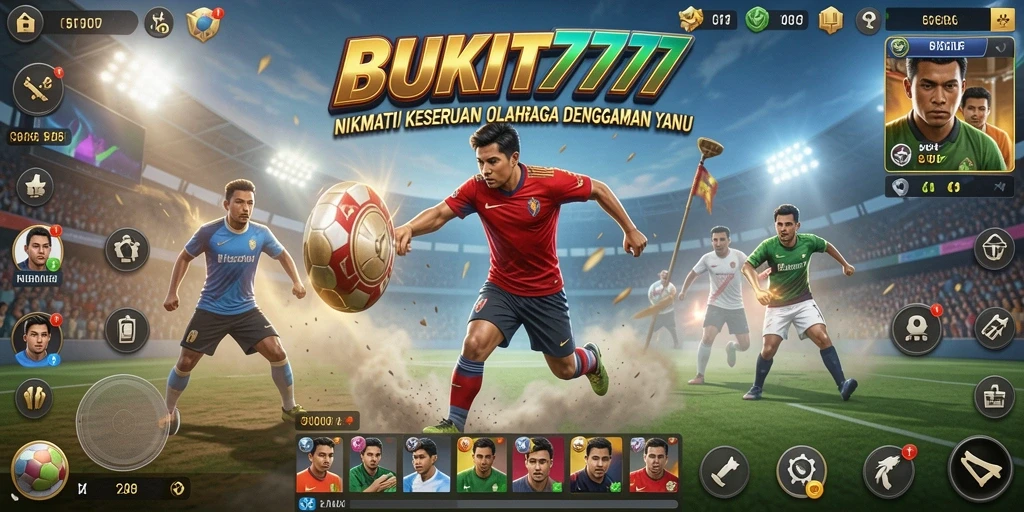 Screenshot BUKIT777 menampilkan keseruan pertandingan olahraga.