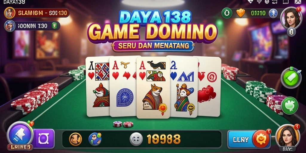Tampilan seru dari gameplay Domino dalam DAYA138.