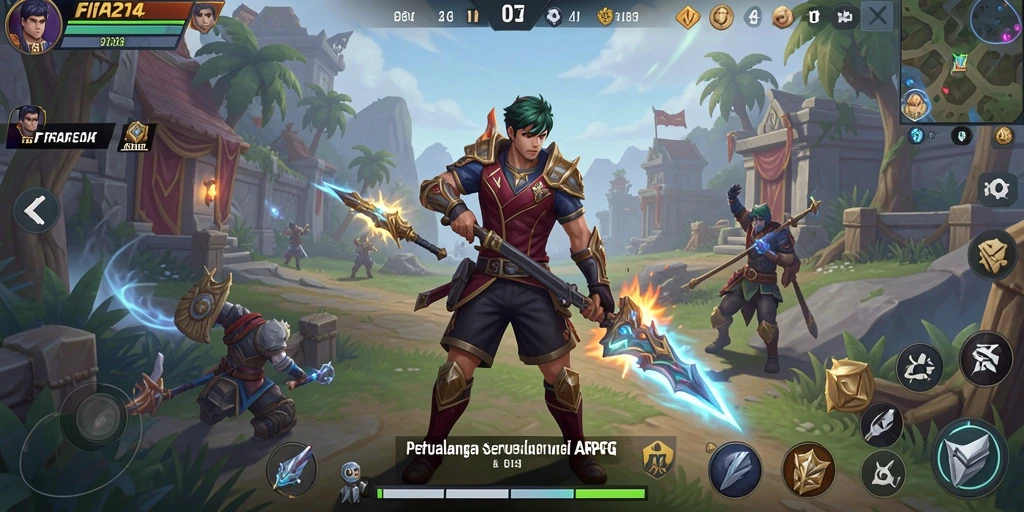 Screenshot gameplay yang menunjukkan pertarungan epik dalam dunia ARPG.