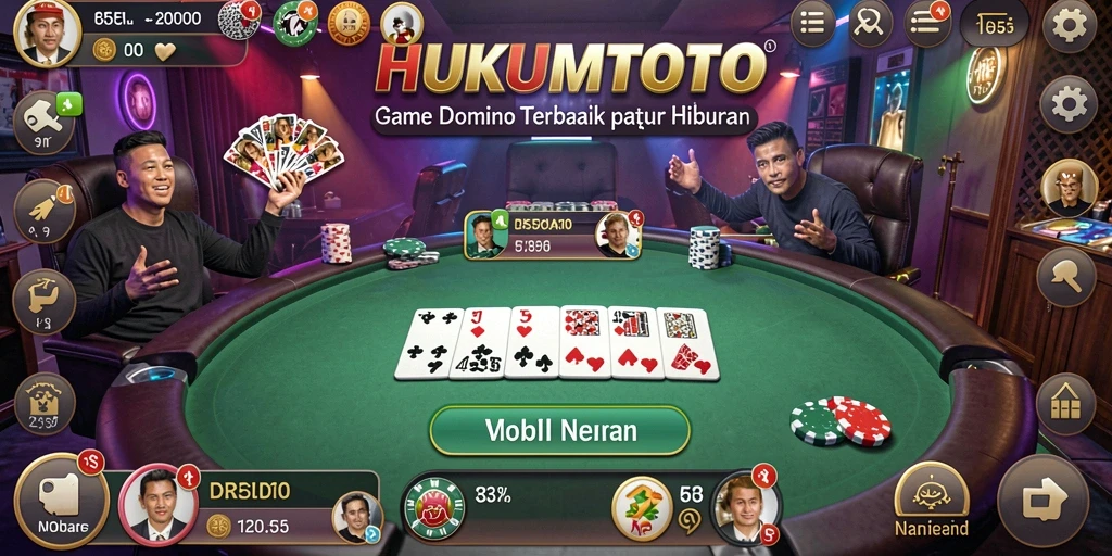Tampilan menarik dari gameplay HUKUMTOTO saat bermain Domino.