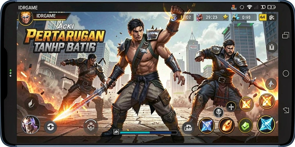 Tampilan gameplay IDRGAME yang menegangkan saat pertarungan berlangsung.