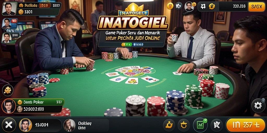Tampilan gameplay seru dalam aplikasi INATOGEL Poker.
