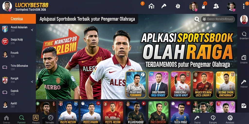 Tangkapan layar gameplay Sportsbook LUCKYBEST88 menunjukkan antarmuka taruhan yang dinamis.