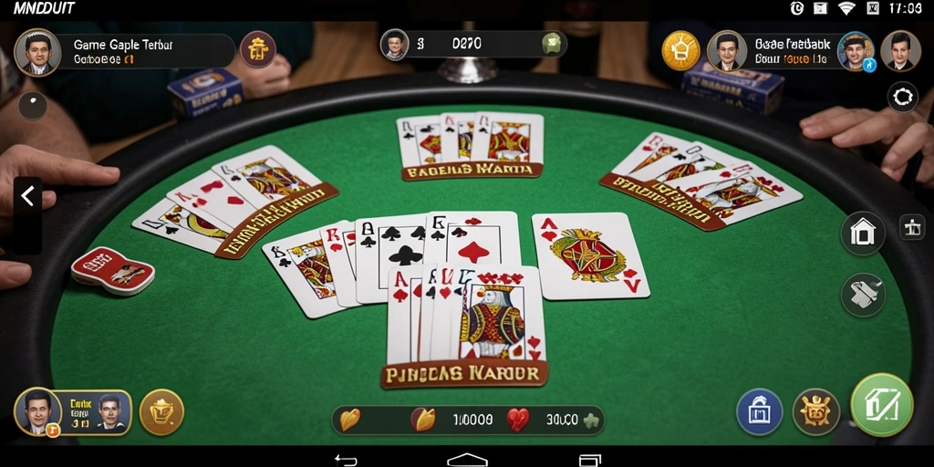 Gameplay seru Gaple dalam aplikasi MNDUIT yang menarik.