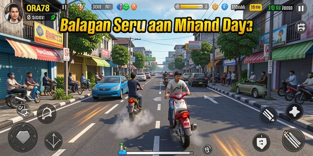 Tampilan gameplay seru dalam balapan ORA78.