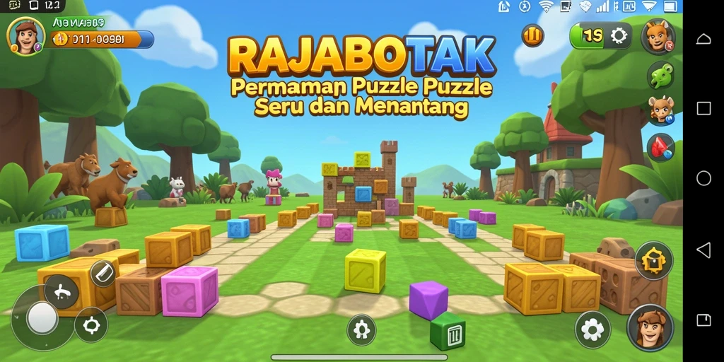 Tampilan gameplay seru dari RAJABOTAK dengan tantangan puzzle yang menarik.