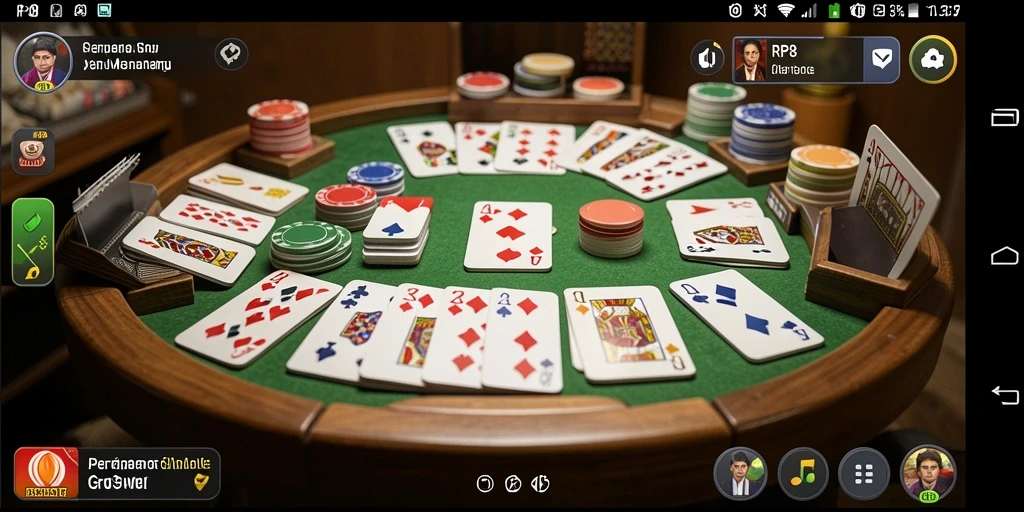 Screenshot gameplay RP8 yang menampilkan keseruan bermain Gaple.