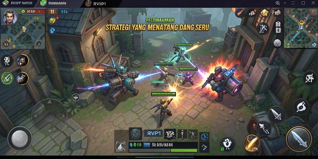 Tangkapan layar gameplay RVIP1 menunjukkan aksi strategi yang intens.