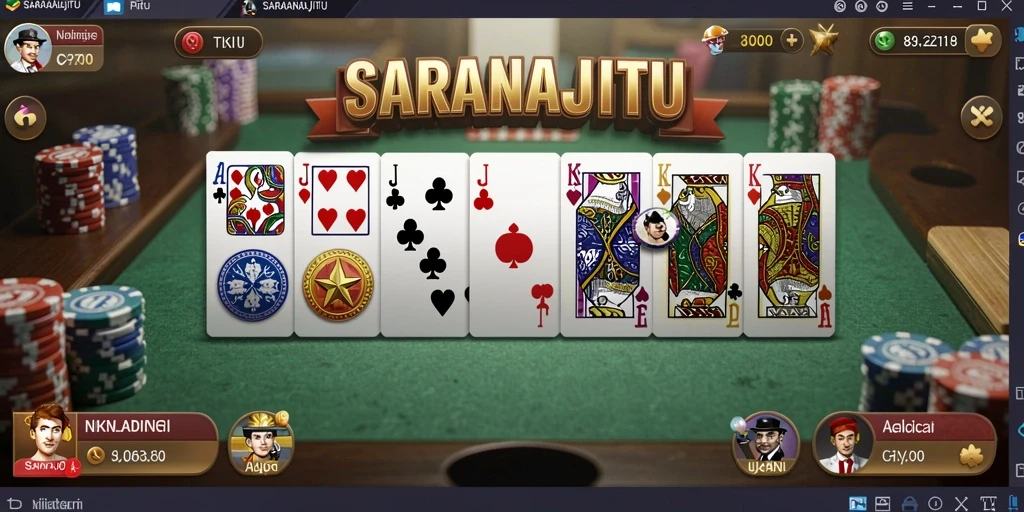Screenshot SARANAJITU menunjukkan suasana seru bermain Domino.