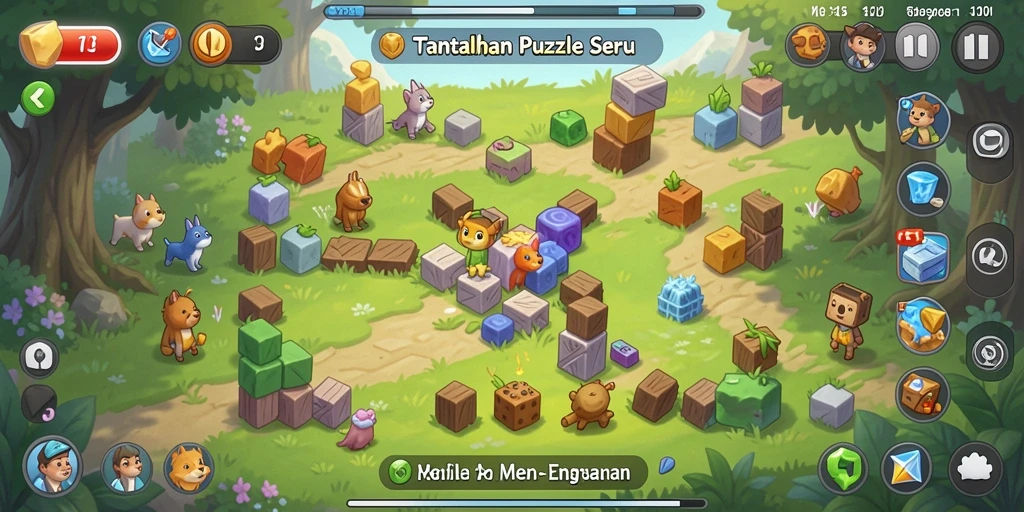 Screenshot gameplay T6 menampilkan momen menantang dalam menyelesaikan puzzle.