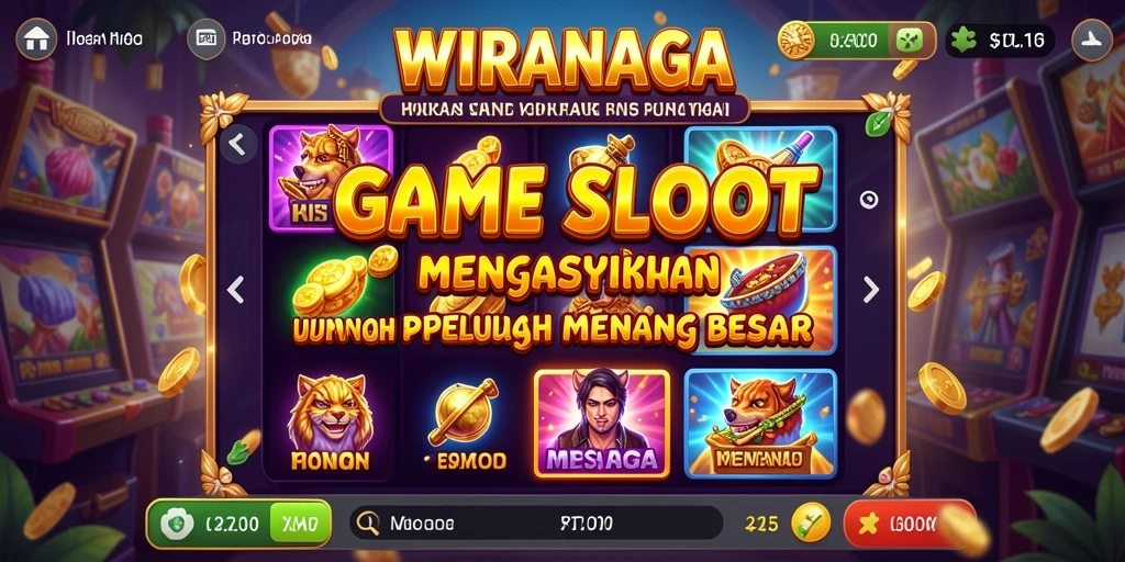 Tampilan seru gameplay Slot WIRANAGA yang menarik.